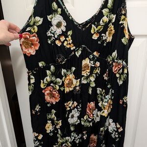Torrid Black Maxi Dress with Floral Print